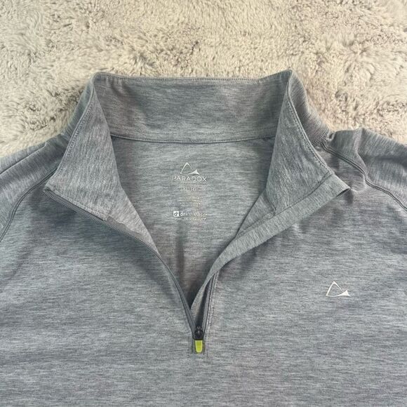 Paradox 1/4 Zip Shirt Mens Size XL Grey Merino Wool Blend Dri-release Fresh Guar - Picture 2 of 9